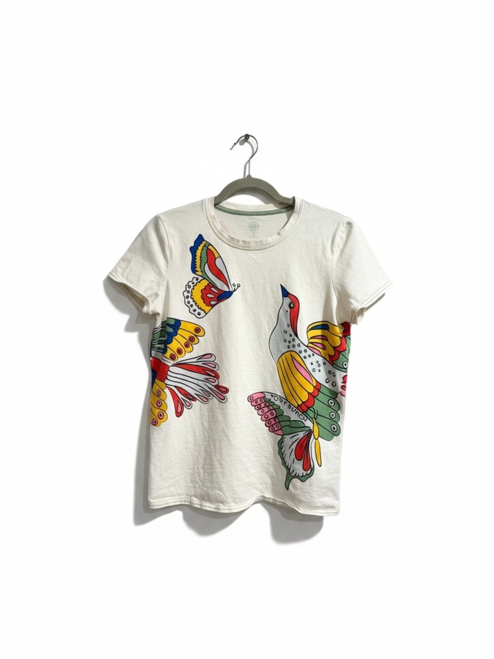 Tory Burch Promised Land Bird Butterfly Graphic Tee Size M Rare